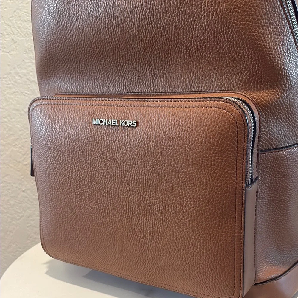 NWT Michael Kors Brown Leather Backpack Minimalist Design